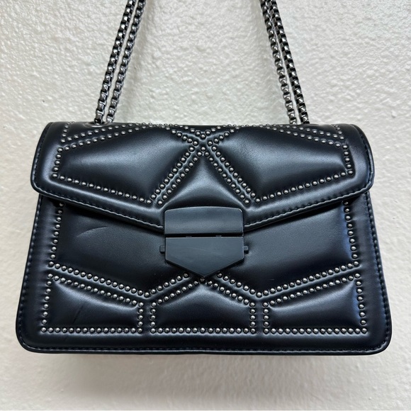 Rivets Chain Crossbody Bag / Purse in Black - Picture 2 of 6